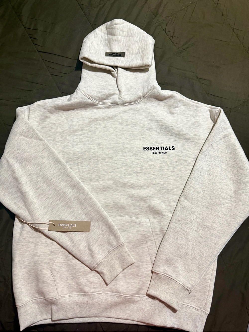 Essentials Men's Crewneck Hoodie in Light Gray